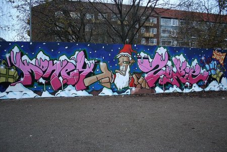Граффити Санта Клаус