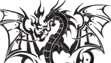 Дракон тату эскиз