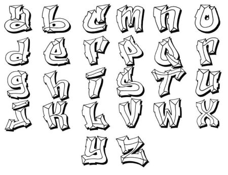 Объемные буквы граффити