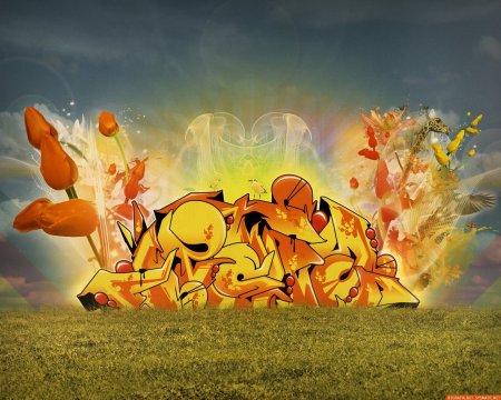 Граффити Планета с чудесами света