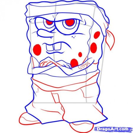 Губка Боб граффити карандашом