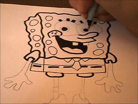 Губка Боб в скетчбук