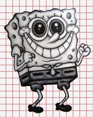 Тату Спанч Боб и Патрик эскиз