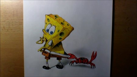 Губка Боб карандашом