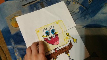 Спанч Боб рисунок маркерами