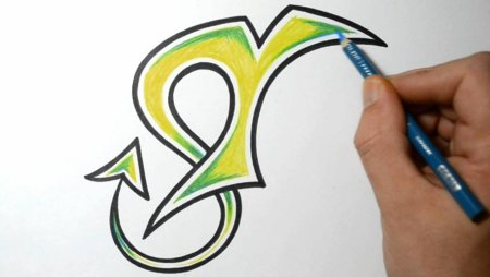 Буквы граффити фломастерами