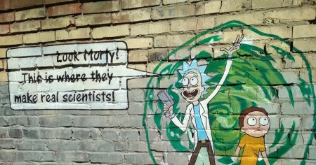 Рик и Морти на стене