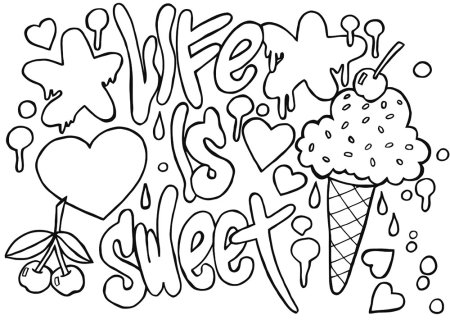 Картинки раскраски граффити