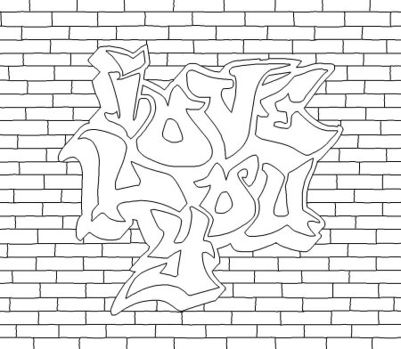Граффити раскраска для детей
