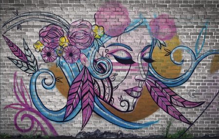 Рисование на кирпичной стене