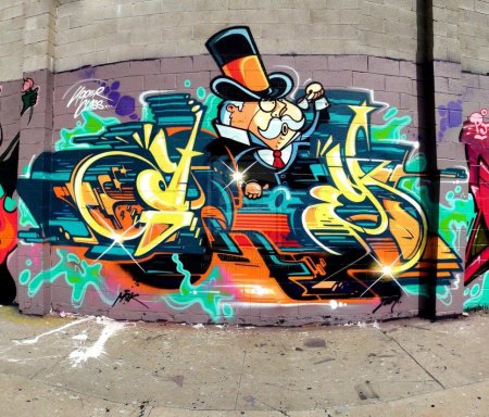 Профессиональное граффити на стенах