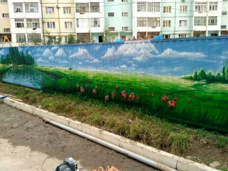 Аэрография на заборе