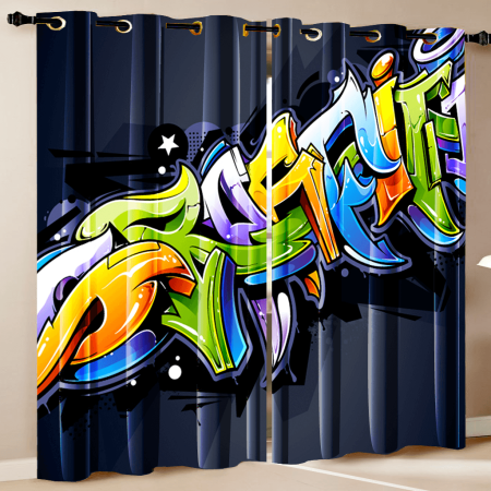 Ткань для штор граффити