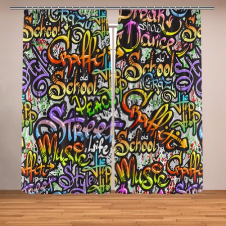 Шторы граффити