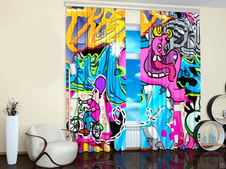 Шторы граффити