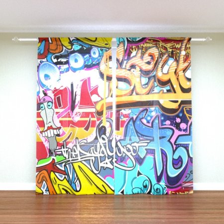 Шторы в стиле граффити