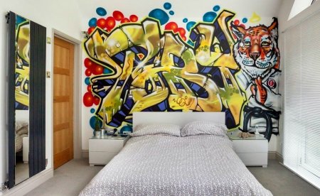 Шторы в стиле лофт в интерьере спальни