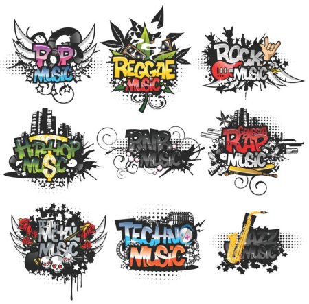 Граффити в стиле рок