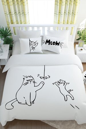 Комплект постельного белья кот Саймон сирень