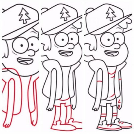 Срисовка Диппера из Гравити Фолз