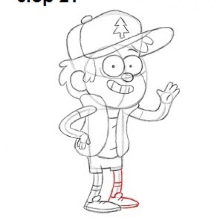 Пошаговый рисунок Гравити Фолз