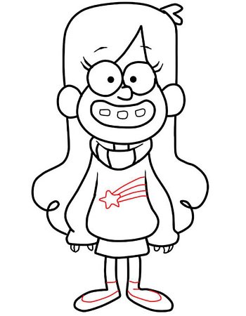 Раскраска Мейбл из Гравити Фолз