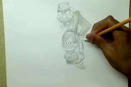 Гравити Фолз карандашом на бумаге