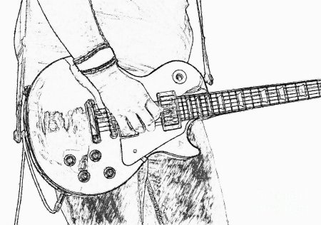 Гитара рисунок карандашом