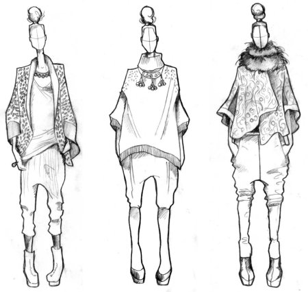 Эскизы одежды дизайнеров
