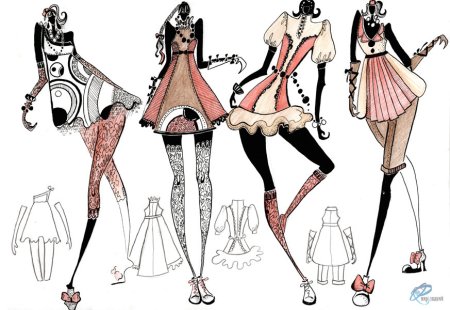 Модный эскиз костюма