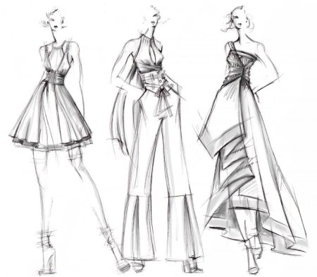 Эскизы одежды дизайнеров