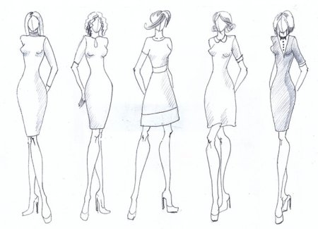 Зарисовки моделей карандашом