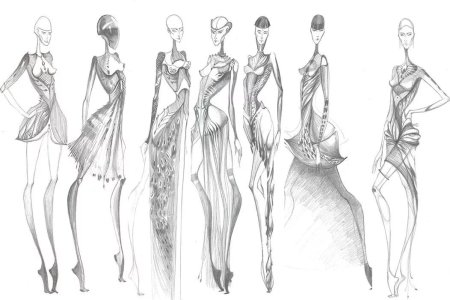 Эскизы одежды дизайнеров