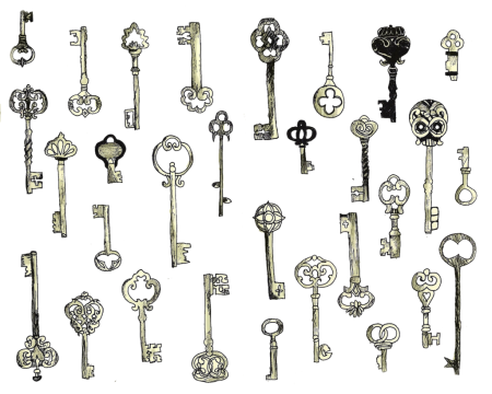 Нарисовать старинный ключ