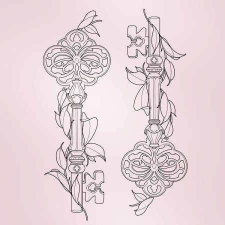 Эскизы рисунки тату ключ