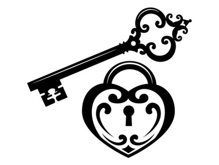 Трафарет замок и ключ