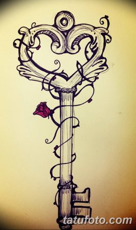 Эскиз тату ключик