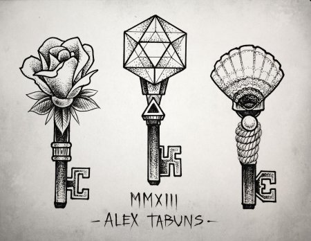 Тату ключ эскизы