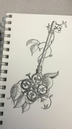 Тату скетч ключ