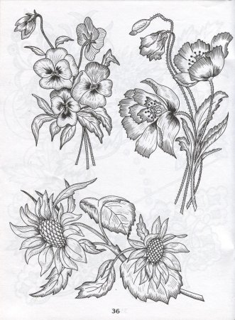 Эскизы для вышивки гладью