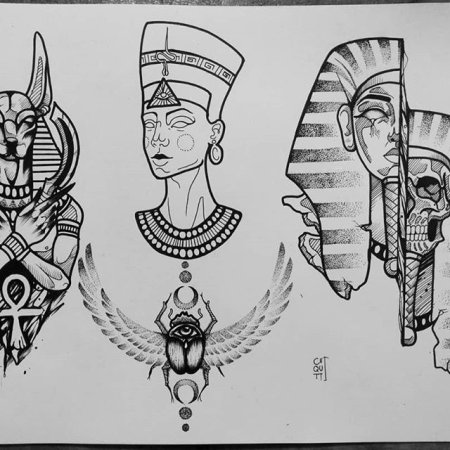 Тату фараон Египет Анубис