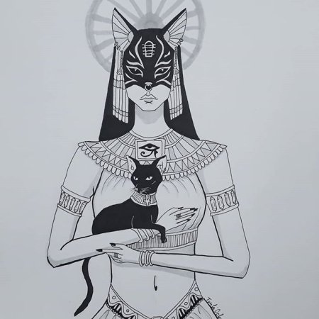 Египетская богиня Бастет тату