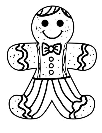 Gingerbread man раскраска для детей
