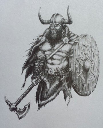 Раскраска скандинавские воины