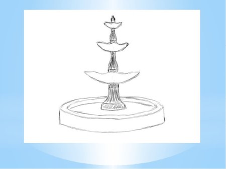 Фонтан карандашом