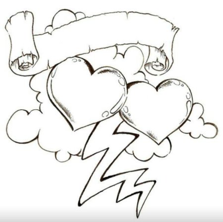 Рисунки для срисовки сердечки