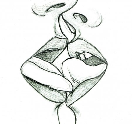 Рисунки поцелуев легкие