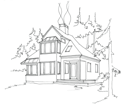 Домик набросок