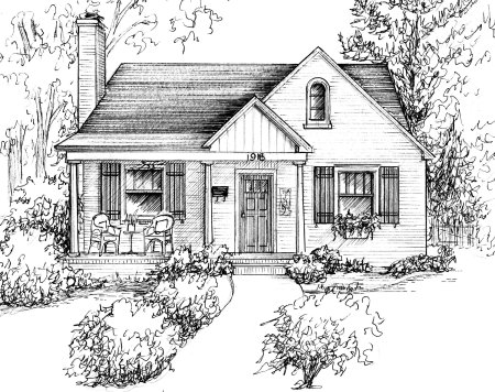 Эскиз коттеджа