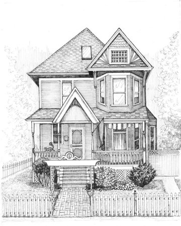 Набросок архитектурного сооружения в современном стиле